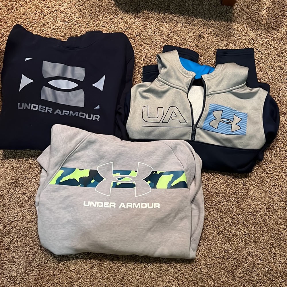3 Under Armour boys hooded sweatshirts- Youth XL